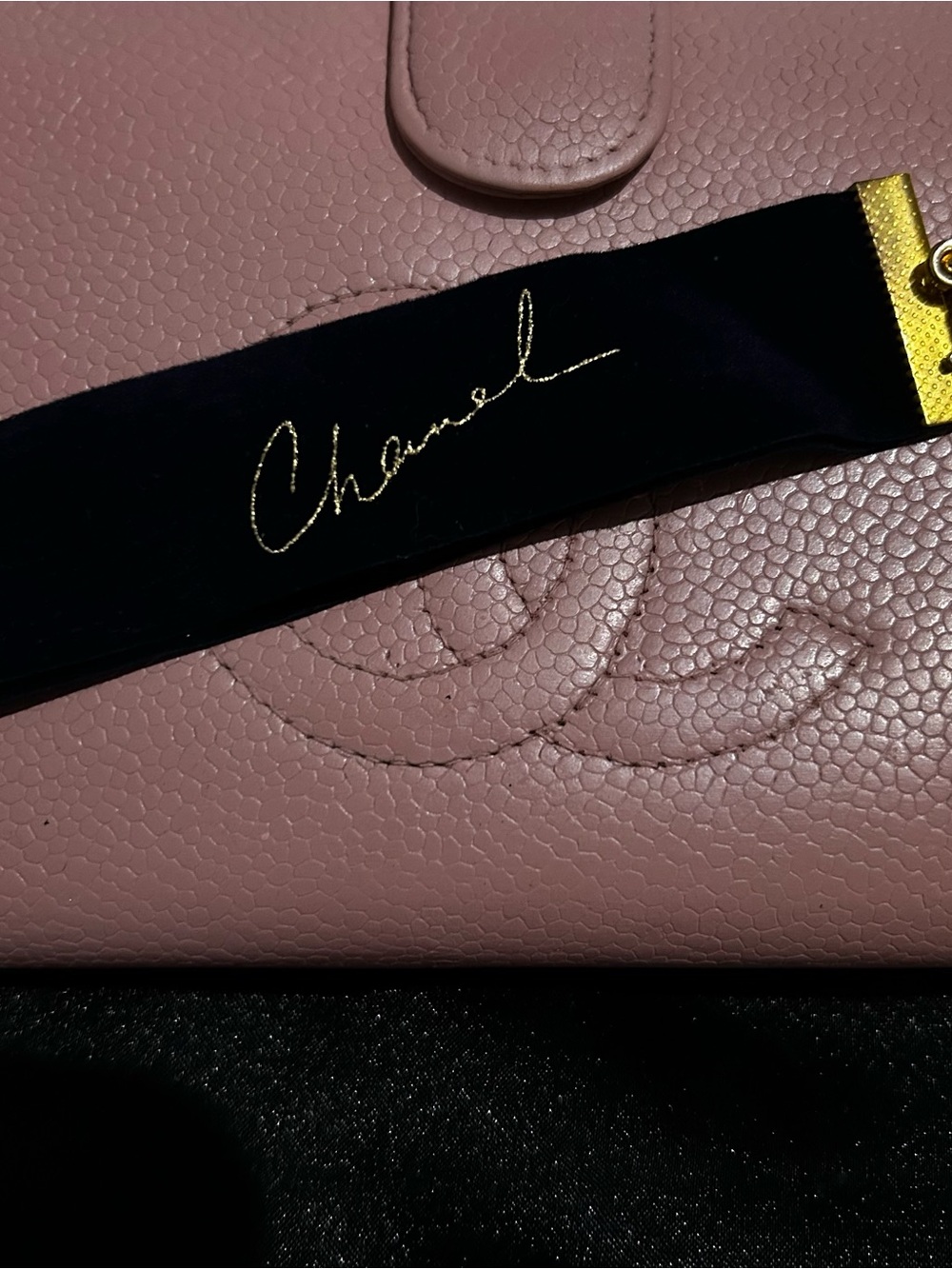 Chanel Navy Blue Ribbon Bag Charm